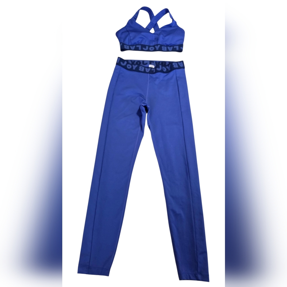 JoyLab Blue Leggings with Black Lettering